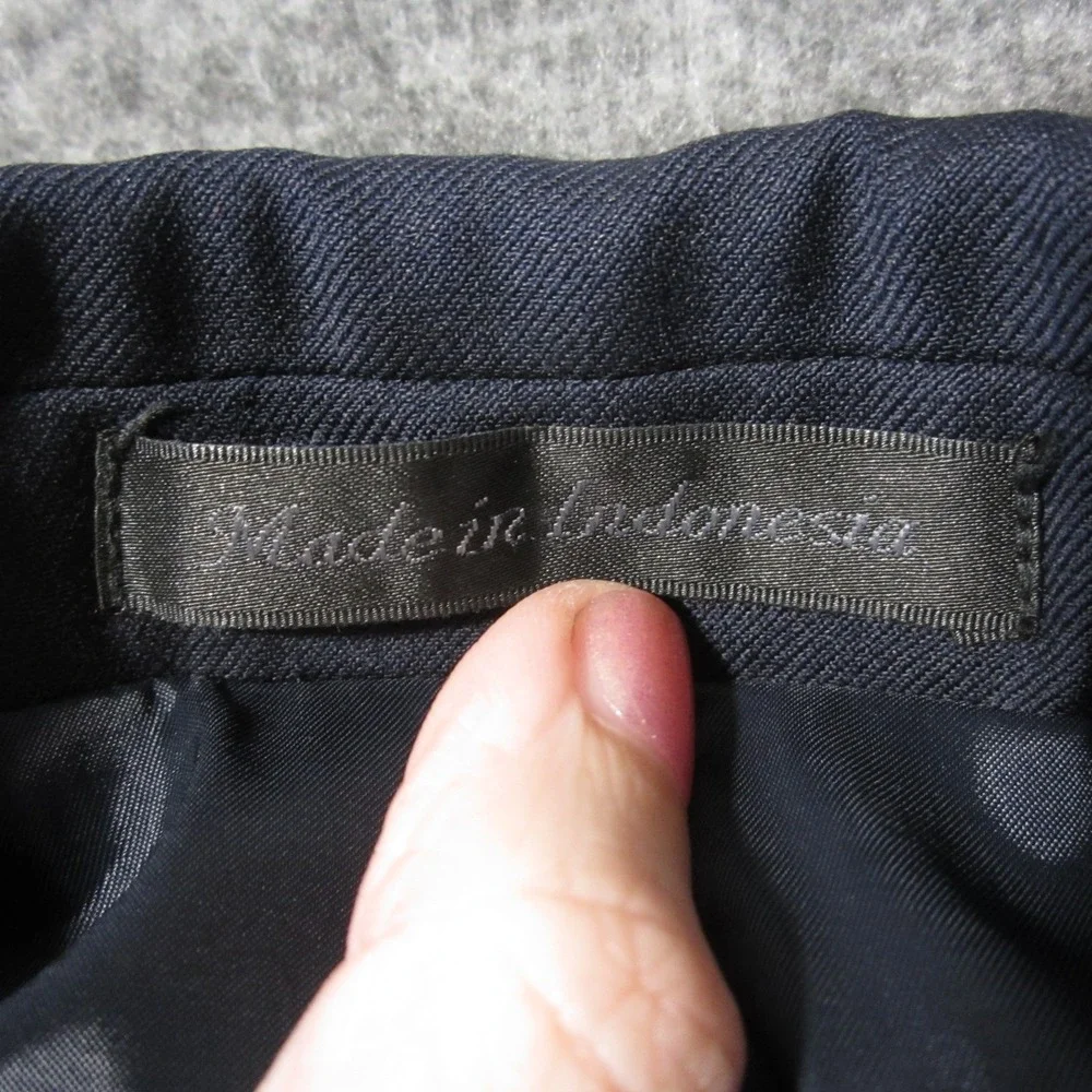 Lauren Ralph‎ Lauren Wool Blazer 44R Navy Gold Two Button Lined Wedding Guest